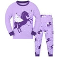thumbnail image 1 of WIBACKER 2-Piece Unicorn Pajama Set for Girls 2-9Y Kids Sleepwear Long Sleeve Tops and Pants Cotton Pjs, 1 of 9