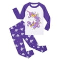 thumbnail image 1 of WIBACKER Unicorn 2 Pieces Long Sleeve Pajamas Set for Little Girls 100% Cotton Toddler Kids Sleepwear Fall Winter, 1 of 6