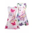 thumbnail image 1 of WIBACKER 2Pcs Toddler Kid Ice Silk Nightgowns for 3-7T Little Girls Cartoon Unicorn Sleeveless Princess Pajamas Dress, 1 of 12
