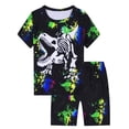 thumbnail image 1 of WIBACKER 3-12Y Boys 2-Piece Pajamas 3D Dinosaur Printed Short Sleeve Cool Summer PJ Set Kids Sleepwear, 1 of 10