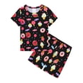 thumbnail image 1 of WIBACKER 3-12Y Girls Pajamas Set Kids Donuts Sleepwear 2 PCS Short Sleeve Top and Shorts Pants for Toddler Girls Summer Jammies, 1 of 14