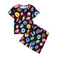 thumbnail image 1 of WIBACKER 3-12Y Girls Pajamas Set Kids Donuts Sleepwear 2 PCS Short Sleeve Top and Shorts Pants for Toddler Girls Summer Jammies, 1 of 13