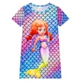 thumbnail image 1 of WIBACKER 3-12Y Girls Short Sleeve Mermaid Nightgown Soft Kids Nightdress Pajamas for Toddler to Big Girl Nightie Dress, 1 of 10