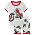 thumbnail image 1 of WIBACKER 3-12Y Toddler Boys 2-Piece Motorcycle Pajamas 100% Cotton Sleepwear Sets, 1 of 10
