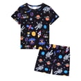 thumbnail image 1 of WIBACKER 3-12Years Kids Boys 2-Piece Pajamas Planet Astronaut Short Sleeve Cool Summer PJ Set Toddler Sleepwear, 1 of 13