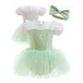 thumbnail image 1 of WIBACKER 3-18M Infant Baby Girls Princess Romper Onesie Dress Bodysuit with Headband Toddler Christmas Halloween Birthday Dresses, 1 of 12