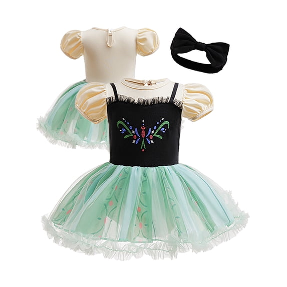 WIBACKER 3-18M Infant Baby Girls Princess Romper Onesie Dress Bodysuit with Headband Toddler Christmas Halloween Birthday Dresses