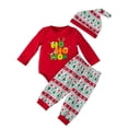 thumbnail image 1 of WIBACKER 3-24M Christmas Newborn Infant Baby Boys Outfits Cotton Romper Bodysuit Pants Hat Set Toddler Girl Fall Winter Clothes, 1 of 8