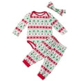 thumbnail image 1 of WIBACKER 3-24M Christmas Newborn Infant Baby Girls Outfits Cotton Romper Bodysuit Pants Headband Set Toddler Fall Winter Clothes, 1 of 7