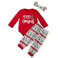 thumbnail image 1 of WIBACKER 3-24M Christmas Newborn Infant Baby Girls Outfits Cotton Romper Bodysuit Pants Headband Set Toddler Fall Winter Clothes, 1 of 9