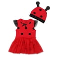 thumbnail image 1 of WIBACKER 3-6M Baby Girls Polka Dots Ladybug Dress Up Costume with Hat Birthday Halloween Christmas Fancy Party Outfit, 1 of 8