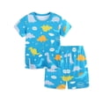 thumbnail image 1 of WIBACKER 3-8T Boys' Two Piece Dinosaur Sleepwear Top and Bottom Pajama Set Kids Cool Short Summer Pjs, 1 of 8