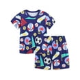 thumbnail image 1 of WIBACKER 3-8T Boys' Two Piece Rugby Sleepwear Top and Bottom Pajama Set Kids Cool Short Summer Pjs, 1 of 6