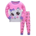 thumbnail image 1 of WIBACKER 3-8T Toddler and Little Girls Pajamas Set Long Sleeve PJs 100% Cotton Snug Fit Pajamas 2-Piece Set - Pink Kitty, 1 of 5