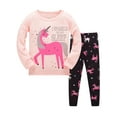 thumbnail image 1 of WIBACKER 3-8T Toddler and Little Girls Pajamas Set Long Sleeve PJs 100% Cotton Snug Fit Pajamas 2-Piece Set - Pink Unicorn, 1 of 5