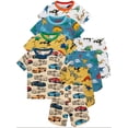 thumbnail image 1 of WIBACKER 3-8Y Toddler and Little Boys 2-Piece Sports Car Pajamas Set 100% Cotton Short Sleepwear Kids Summer Pjs, 1 of 12