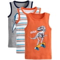 thumbnail image 1 of WIBACKER 3 Pack Boys' and Toddler Assorted Sleeveless Tank Tops Cotton Undershirt for 2-7 Years Kids,Dinosaur/Shark/Stripe, 1 of 8