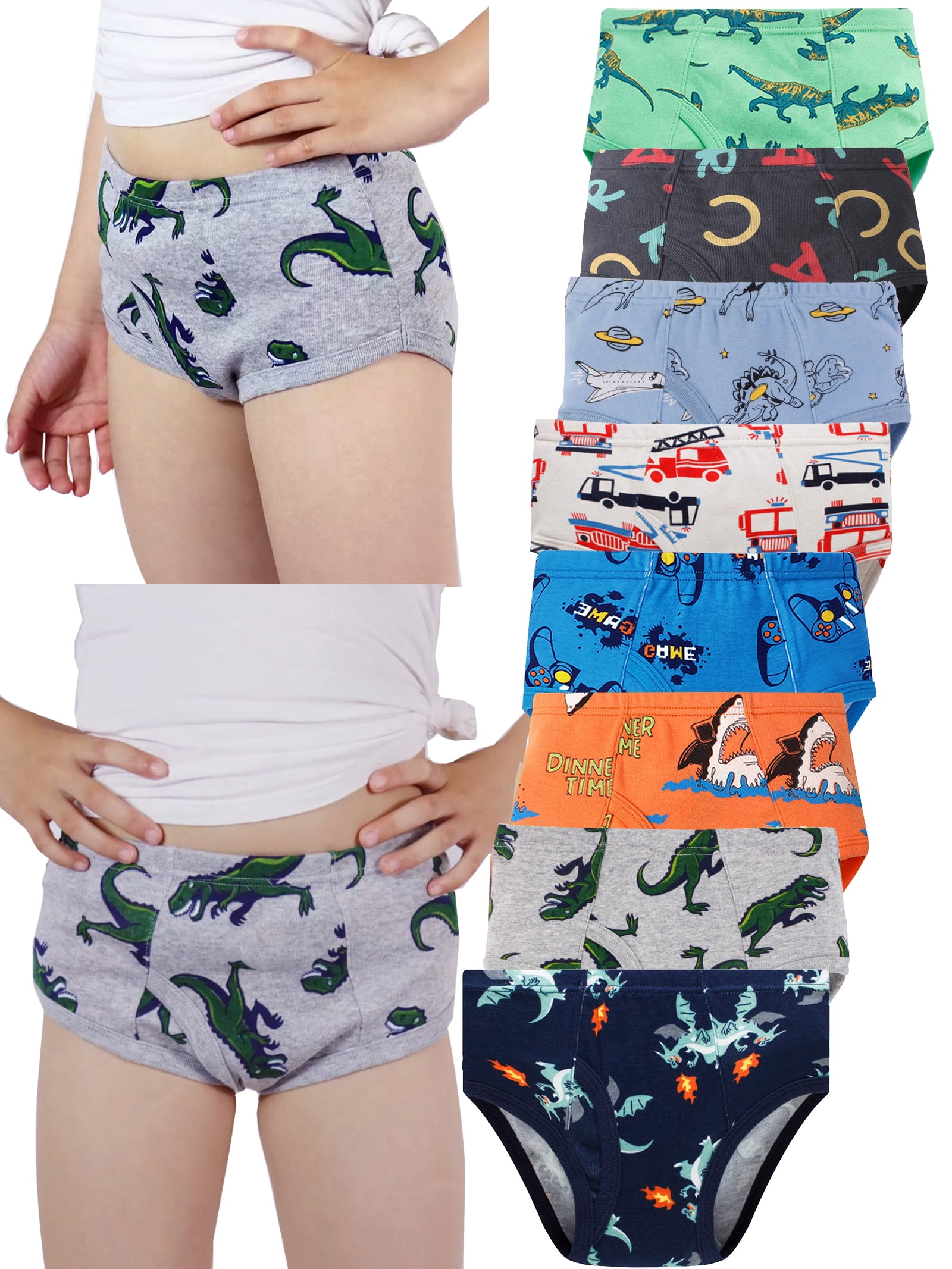 WIBACKER 3 Pack Little Boys Briefs 100% Cotton Soft Cartoons Toddler ...