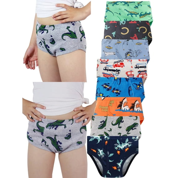 WIBACKER 3 Pack Little Boys Briefs 100% Cotton Soft Cartoons Toddler Underwear Random Color for 2-10 Years Kids
