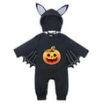 thumbnail image 1 of WIBACKER 3M-24M Infant Unisex Baby Halloween Dress Up Clothes Bat Wings Romper with Cap Newborn Animal Costumes, 1 of 13