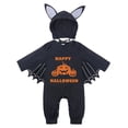thumbnail image 1 of WIBACKER 3M-24M Infant Unisex Baby Halloween Dress Up Clothes Bat Wings Romper with Cap Newborn Animal Costumes, 1 of 13