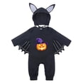 thumbnail image 1 of WIBACKER 3M-24M Infant Unisex Baby Halloween Dress Up Clothes Bat Wings Romper with Cap Newborn Animal Costumes, 1 of 13