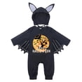 thumbnail image 1 of WIBACKER 3M-24M Infant Unisex Baby Halloween Dress Up Clothes Bat Wings Romper with Cap Newborn Animal Costumes, 1 of 13