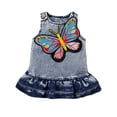 thumbnail image 1 of WIBACKER 3M-24M Toddler Baby Girl Butterfly Casual Sleeveless Dress Denim Overalls Summer Jean Sundress for Infant, 1 of 6