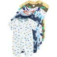 thumbnail image 1 of WIBACKER 3M-3T Newborn Baby Boy 2 Way Zipper Romper Summer Short Sleeve Jumpsuit for Infant Toddler - 1PCS Car, 1 of 13