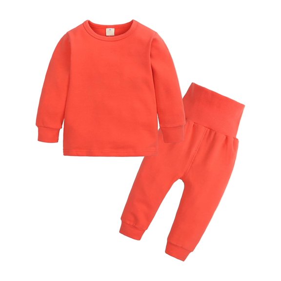 WIBACKER 3M-8Y Thermal Underwear Set for Little Girls Boys Long Johns Kids Warm Cotton Pajamas Hight Waist Pjs