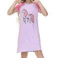 thumbnail image 1 of WIBACKER 5-14Years Girl's Comfy Modal Tencel Nightgowns Unicorn Pajamas Kids Nightdress, 1 of 6