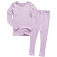 thumbnail image 1 of WIBACKER 5-14Y Girls Pajama Set Kids Cute Snug fit Ribbed Pjs Cotton Sleepwear with Ruffled Shirring, 1 of 9