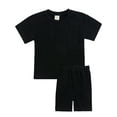 thumbnail image 1 of WIBACKER 6M-13Y Girls Pajamas Solid Cotton 2-Piece Tops and Cartwheel Shorts PJ Set Loungewear Clothes Set, 1 of 6