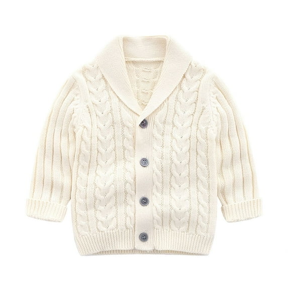 WIBACKER 6M-3T Baby Boy Girl V Neck Crochet Long Sleeve Cardigan Sweater Toddler Kids Knit Coat
