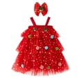 thumbnail image 1 of WIBACKER 6M-6T Toddler Baby Girl Christmas Dress With Headband Kids Star Sequins Layered Tulle Dress Girls Cake Smash Xmas Tree Dresses, 1 of 11