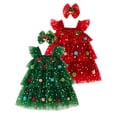 thumbnail image 1 of WIBACKER 6M-6T Toddler Baby Girl Christmas Dress With Headband Kids Star Sequins Layered Tulle Dress Girls Cake Smash Xmas Tree Dresses, 1 of 9