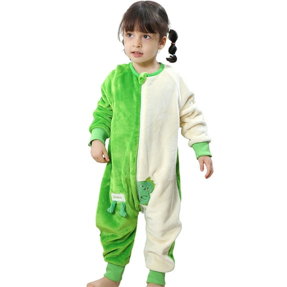 WIBACKER 9M-6Y Baby Warm Flannel Sleeping Bag with Feet, Dinosaur Sleepsuit, Kids Toddler Boys Girls Double Zipper Wearable Sleep Sack