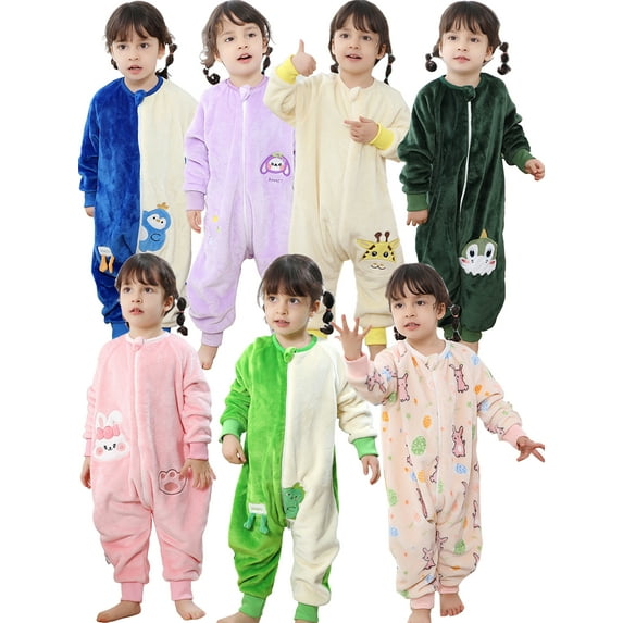 WIBACKER 9M-6Y Baby Warm Flannel Sleeping Bag with Feet, Rabbit Sleepsuit, Kids Toddler Girls Double Zipper Wearable Sleep Sack