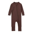 thumbnail image 1 of WIBACKER Baby Boy Girl Ribbed Pajamas with Mittens Bamboo Viscose Sleepers 2 Way Zipper Long Sleeve Pjs, 1 of 12