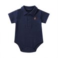 thumbnail image 1 of WIBACKER Baby Boy Girl Short Sleeve Polo Bodysuit 100% Cotton Onesie Summer Romper 0-3 Months Newborn, 1 of 6
