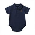 thumbnail image 1 of WIBACKER Baby Boy Girl Short Sleeve Polo Bodysuit 100% Cotton Onesie Summer Romper 12 Months Infant, 1 of 6