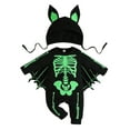 thumbnail image 1 of WIBACKER Baby Boy Girl Skeleton Jumpsuit Ear Hat 2PCS Outfit 3 Months-3 Years Infant Toddler Halloween Bats Costumes with Wings Cosplay Clothes, 1 of 9