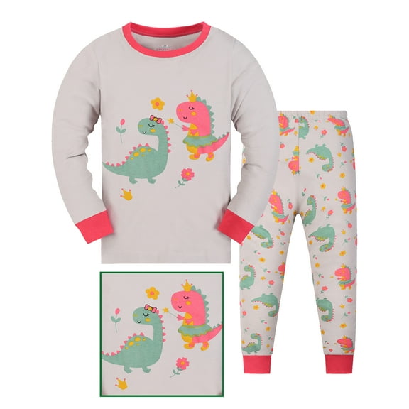 WIBACKER Baby Boys 2-Piece Pajamas Sleepwear Kids Pjs 100% Viscose for Baby, Toddler, Little, Big Boy, Dinosaur