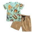 thumbnail image 1 of WIBACKER Baby Boys Cartoon Fox Short Sleeve T Shirts Drawstring Shorts Summer Outfits,0-3T, 1 of 12