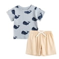 thumbnail image 1 of WIBACKER Baby Boys Cartoon Shark Short Sleeve T Shirts Shorts Summer Casual Outfits/12-18 Months, 1 of 11