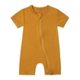 thumbnail image 1 of WIBACKER Baby Boys Girls Bamboo Viscose Romper, 2 Way Zipper Short Sleeve Jumpsuits, Sleep and Play 0-24 Months, 1 of 4