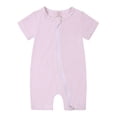 thumbnail image 1 of WIBACKER Baby Boys Girls Bamboo Viscose Romper, 2 Way Zipper Short Sleeve Jumpsuits, Sleep and Play 0-24 Months, 1 of 12