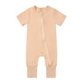 thumbnail image 1 of WIBACKER Baby Boys Girls Bamboo Viscose Short Sleeve Pajamas, 2 Way Zipper Romper, Sleep and Play 0-24 Months, 1 of 6