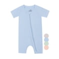 thumbnail image 1 of WIBACKER Baby Boys Girls Bamboo Viscose Short Sleeve Rompers One-Piece Jumpsuits with 2 Ways Zipper for Spring/Summer, 1 of 7