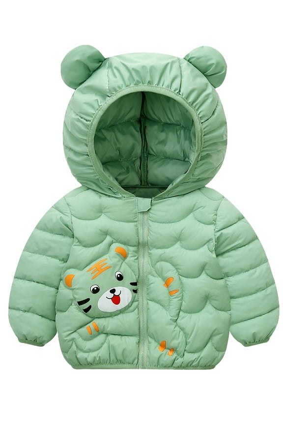Baby Boys Girls Winter Coats Toddler Tiger Hoods Down Jacket Infant Kids Light Puffer Padded Outwear 6M-5T